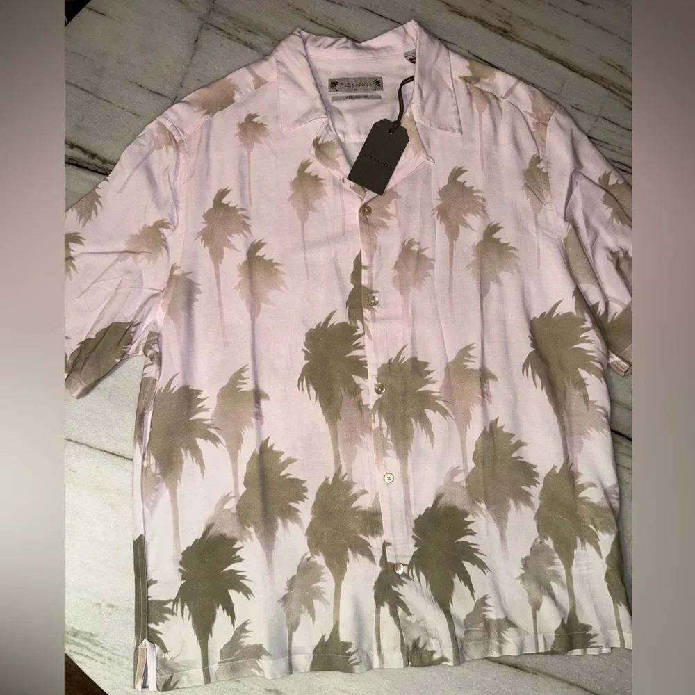 All Saints Pastel Pink Button Up Shirt - Picture 8 of 9